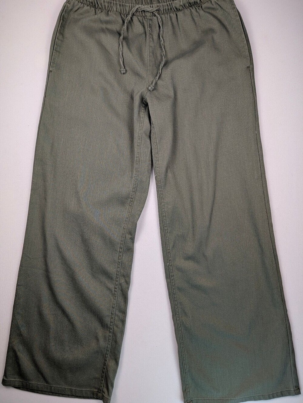 Y2K Vanilla Star Olive Green Wide Leg Drawstring Gorpcore Pastel Pants Medium